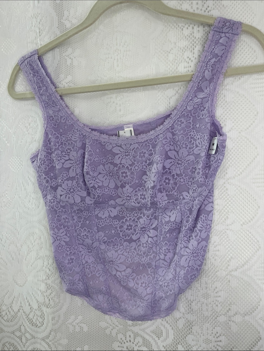 Pink VS Lavender Lace Square Neck Camisole  NWT M